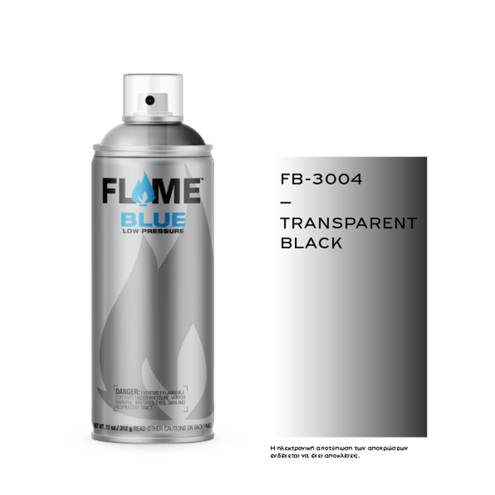 Spray Flame Blue 400ml, Transparent Black